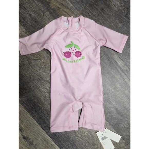 Angel Season Other - Angel Season Baby Girl Rash Guard Pink 6-12M Long Sleeve Swim Shirt Cherry New
